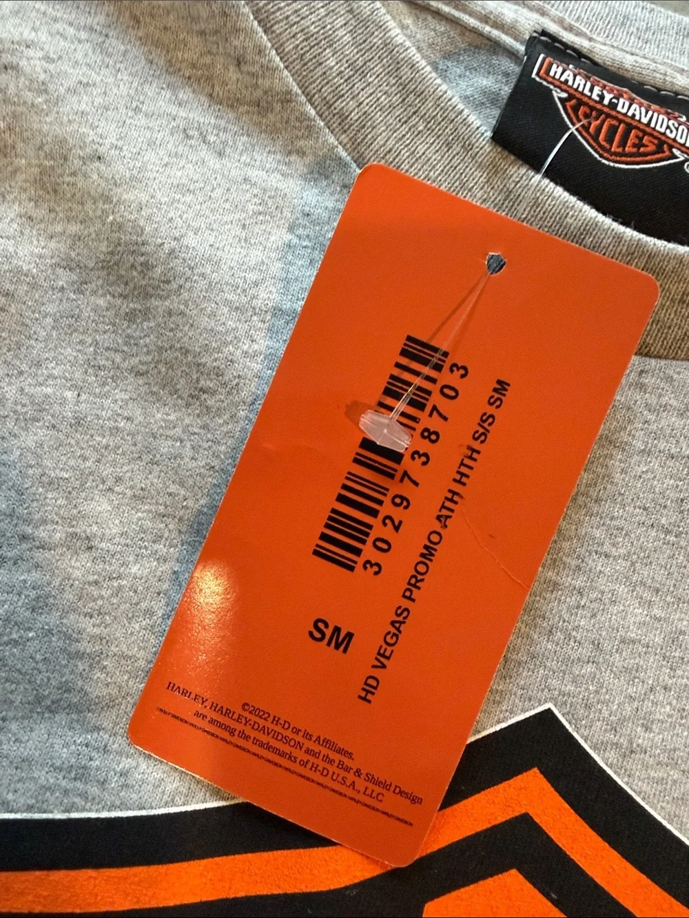 Harley-Davidson Big Kids  Gray Logo T-Shirt Size S/M.